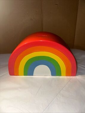Jacob Rainbow  ceramic Coin Bank - Red, Orange, Yellow, Green, Blue, White
